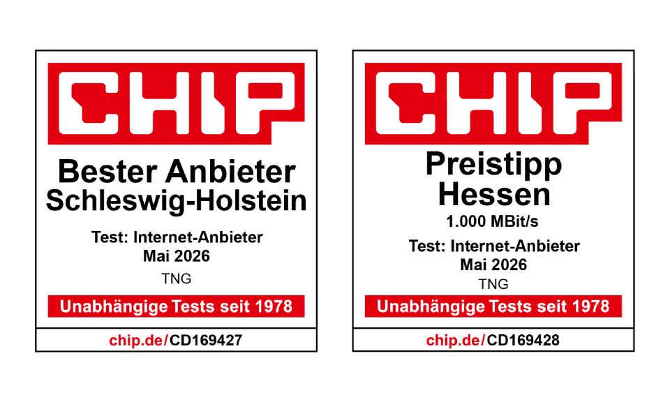 CHIP Siegel 2026 TNG ist Testsieger in Schleswig-Holstein und Preistipp in Hessen