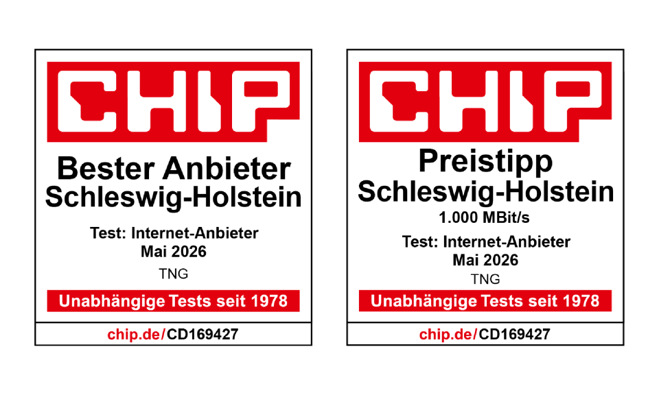 CHIP Test der Internetanbieter in Schleswig-Holstein - TNG auf Platz 1
