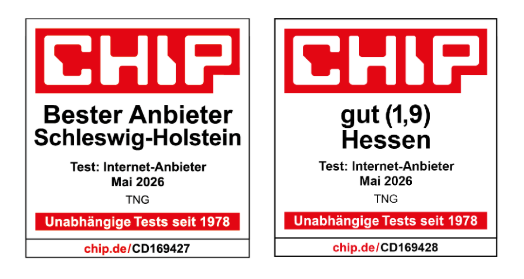CHIP Siegel Bester Anbieter SH und gut Hessen 2026