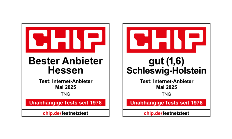 TNG-Glasfaser ist Chip-Testsieger im Mai 2025 