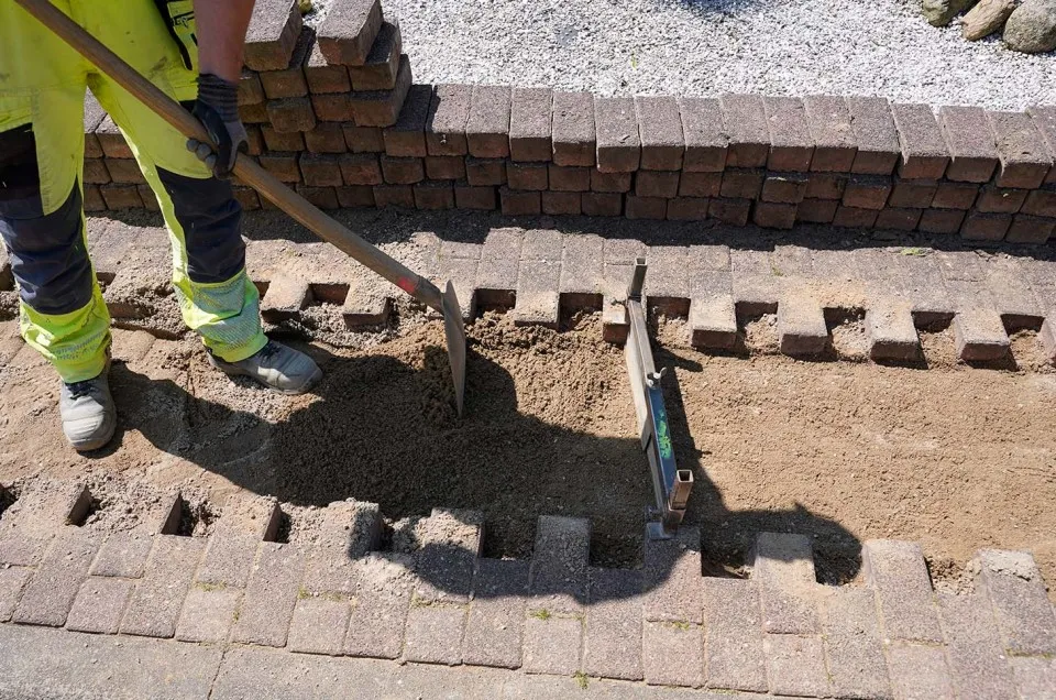 Gestapelte Pflastersteine