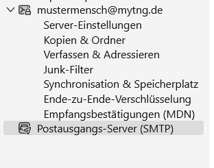 Klicken Sie auf Postausgangs-Server (SMTP)